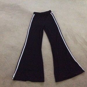 Black With White Wide Double Stripe on Side Of Track Pants by New Look.